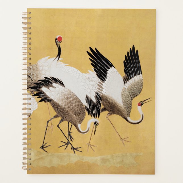 Japanese Crane Illustration Print Planner (Front)