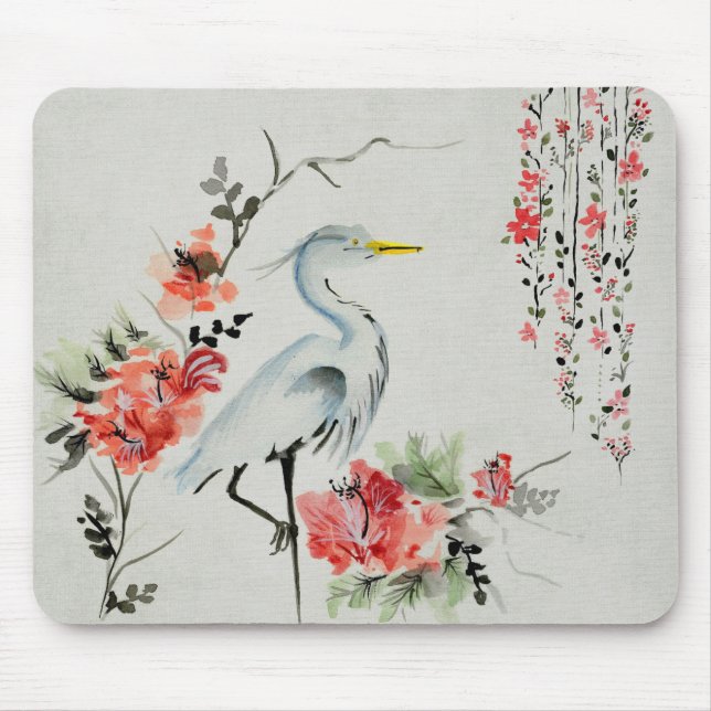 Japanese Crane Mouse Mat (Front)