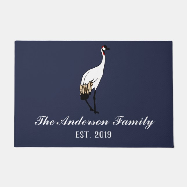 Japanese Crane | Personalised Doormat (Front)