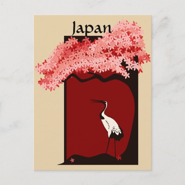 Japanese Crane Postcard (Front)