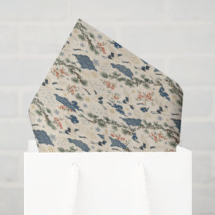 Japanese Crane Snowy Pine Winter Christmas Tissue Paper