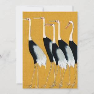 Japanese Crane Vintage Postcard Design