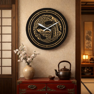 Japanese Cranes Customisable Colours Large Clock