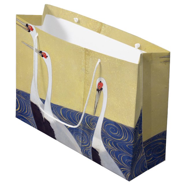 Japanese Cranes (detail), Kiitsu Large Gift Bag (Front Angled)