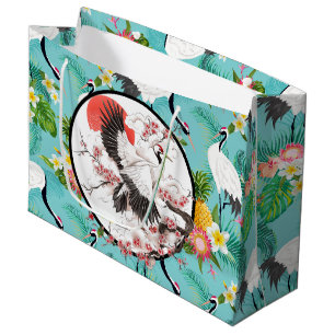 Japanese Cranes Large Gift Bag