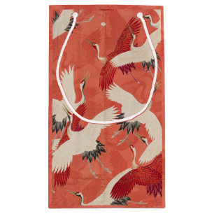 Japanese Cranes Red Kimono Gift Bag
