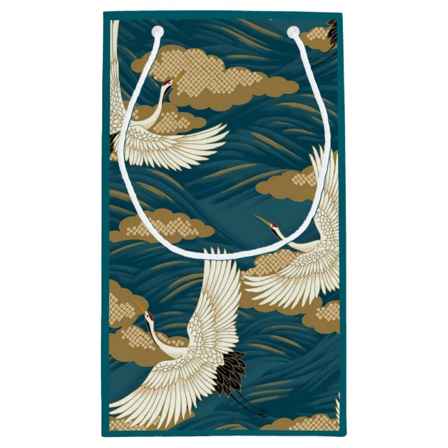 Japanese Cranes Small Gift Bag (Back)