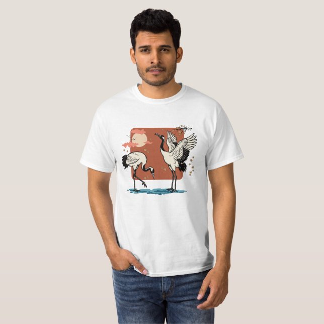 Japanese cranes T-Shirt (Front Full)