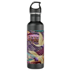 Japanese Cranes Traditional Design Purple 710 Ml Water Bottle