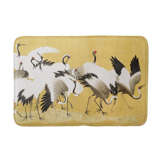 Japanese Cranes Vintage Bird Classic Bath Mat (Front)