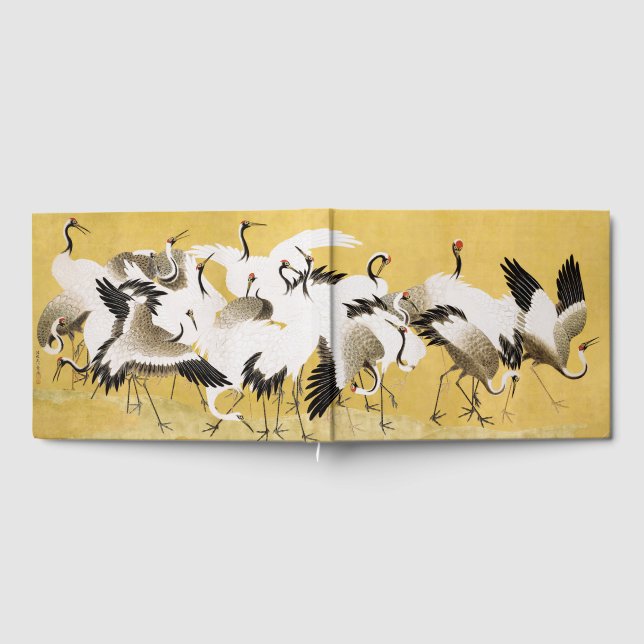 Japanese Cranes Vintage Bird Classic Guest Book (Full)