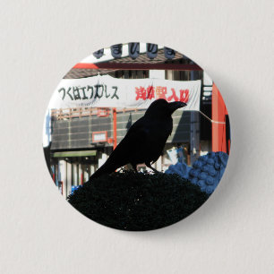 Japanese Crow 6 Cm Round Badge