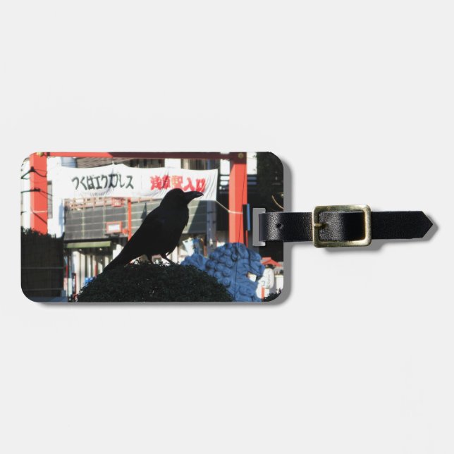 Japanese Crow Luggage Tag (Front Horizontal)