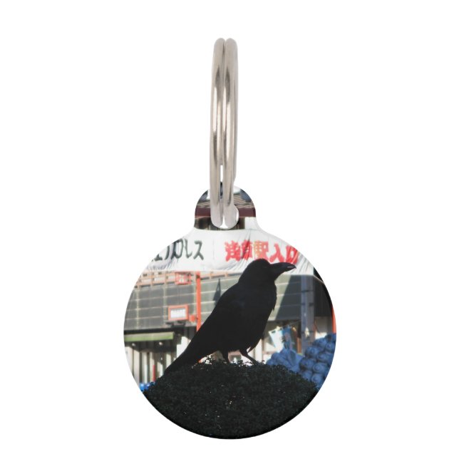 Japanese Crow Pet Tag (Front)