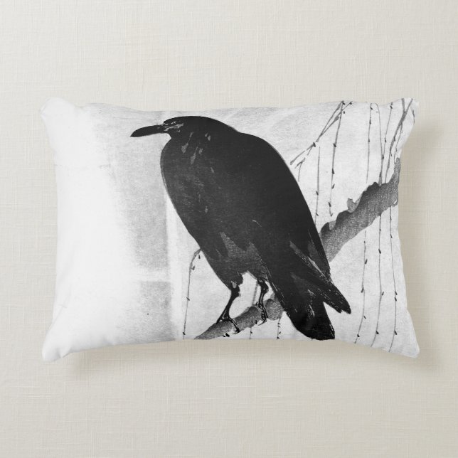 Japanese Crow Pillow (Front)