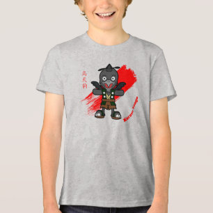 Japanese Crow Tengu Yokai Tri-Blend Shirt