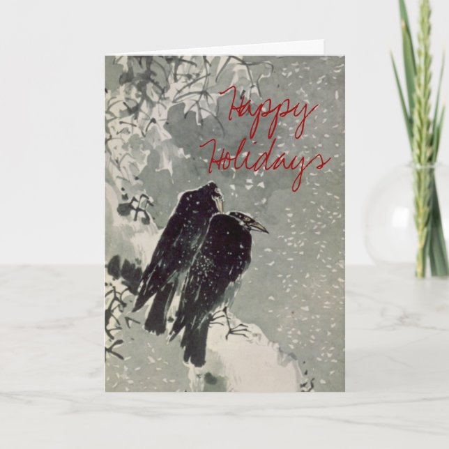 Japanese Crows Holiday Card (Front)