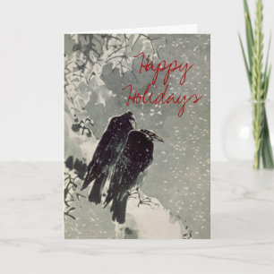 Japanese Crows Holiday Card