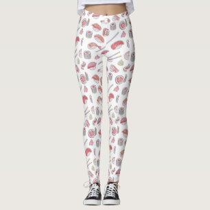 Japanese Cuisine Chopsticks Pattern  Leggings