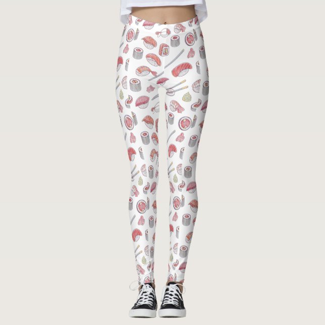 Japanese Cuisine Chopsticks Pattern  Leggings (Front)