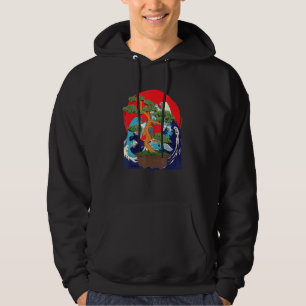 Japanese Culture Waves Ocean Zen Buddhist Bonsai T Hoodie