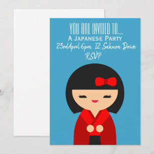 Japanese cute themed Japan party Invitation