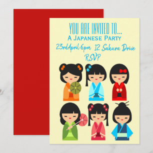 Japanese cute themed Japan party Invitation