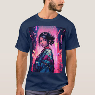Japanese Cyberpunk Geisha Aesthetic Urban Style T-Shirt