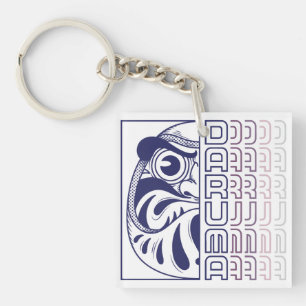 Japanese Daruma Doll Illustration Key Ring