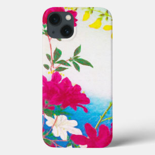 Japanese day lilies - magenta, yellow blue iPhone 13 case