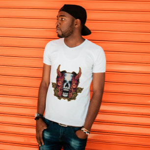Japanese Demon Hannya Skull Fusion  T-Shirt