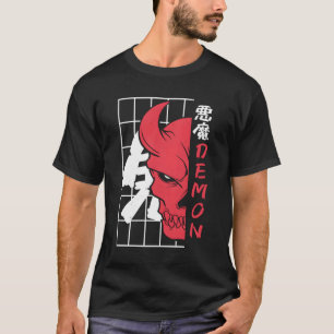 Japanese Demon Oni Devil Skull Horns Japan Gothic T-Shirt