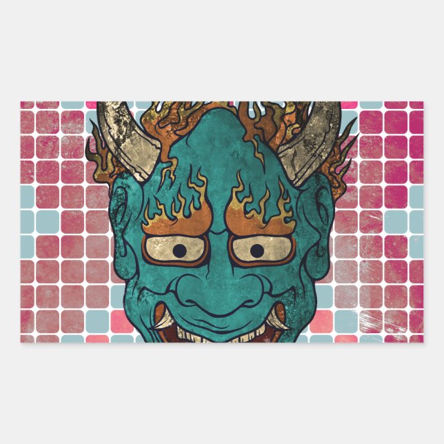 Japanese Demon Rectangular Sticker (Front)