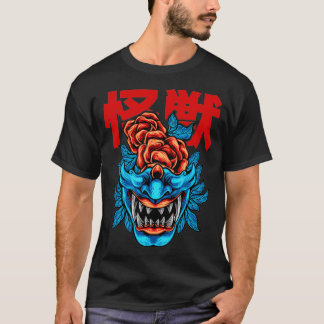 Japanese Demon Samurai Oni Face Mask gift  T-Shirt