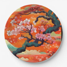Japanese design party paper plates