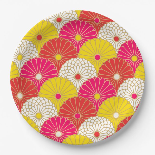 Japanese design party paper plates (Front)