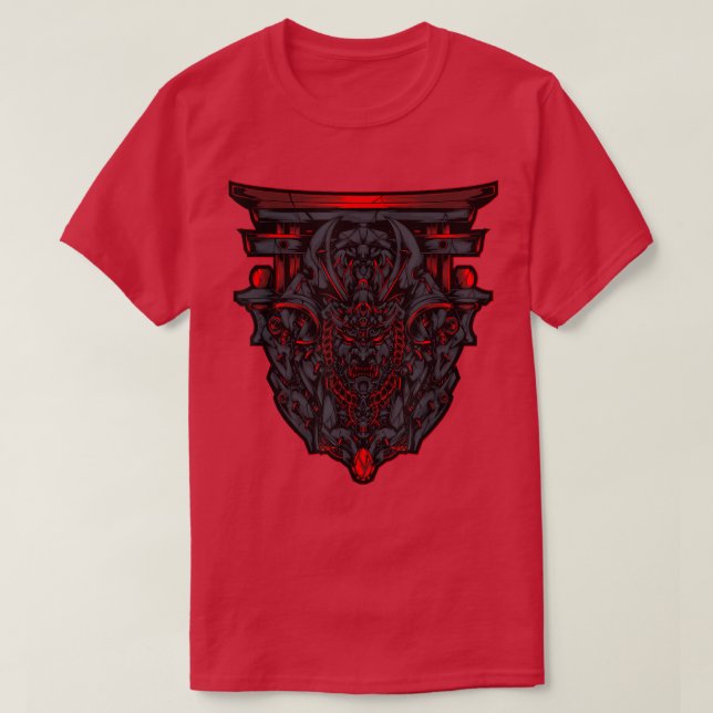 Japanese Devil Oni Demon Samurai Cosplay Ninja Tec T-Shirt (Design Front)