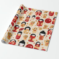 Japanese Dolls - Kokeshi and Maneki Neko Cats