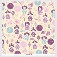 Japanese Dolls - Kokeshi pattern