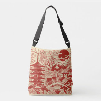 Japanese doodle crossbody bag