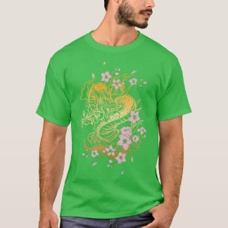 Japanese Dragon and Dragon with cherry blossom and T-Shirt