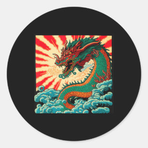 Japanese Dragon Anime Japan Chinese Dragons Tattoo Classic Round Sticker