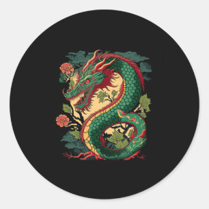 Japanese Dragon Anime Japan Chinese Dragons Tattoo Classic Round Sticker