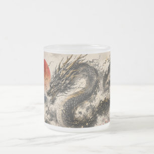 Japanese Dragon Art Mug Traditional Sumi-e Style
