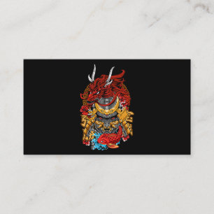 Japanese Dragon Cyberpunk Samurai Koi Fish Aesthet Business Card