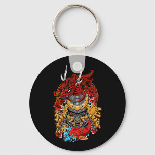 Japanese Dragon Cyberpunk Samurai Koi Fish Aesthet Key Ring