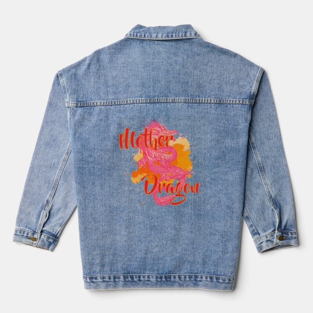 Japanese dragon denim jacket (Back)