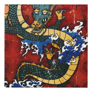 Japanese Dragon Faux Canvas Print