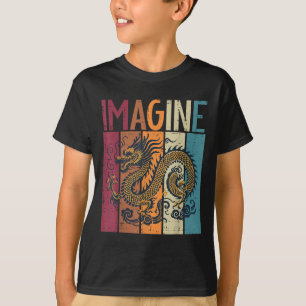 Japanese Dragon Imagine Retro Fantasy Mythical Men T-Shirt