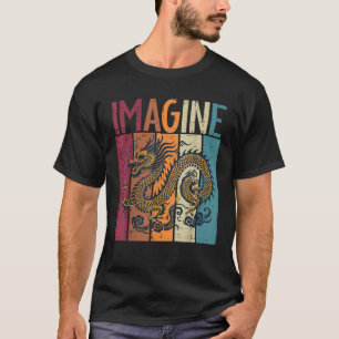 Japanese Dragon Imagine Retro Fantasy Mythical Men T-Shirt